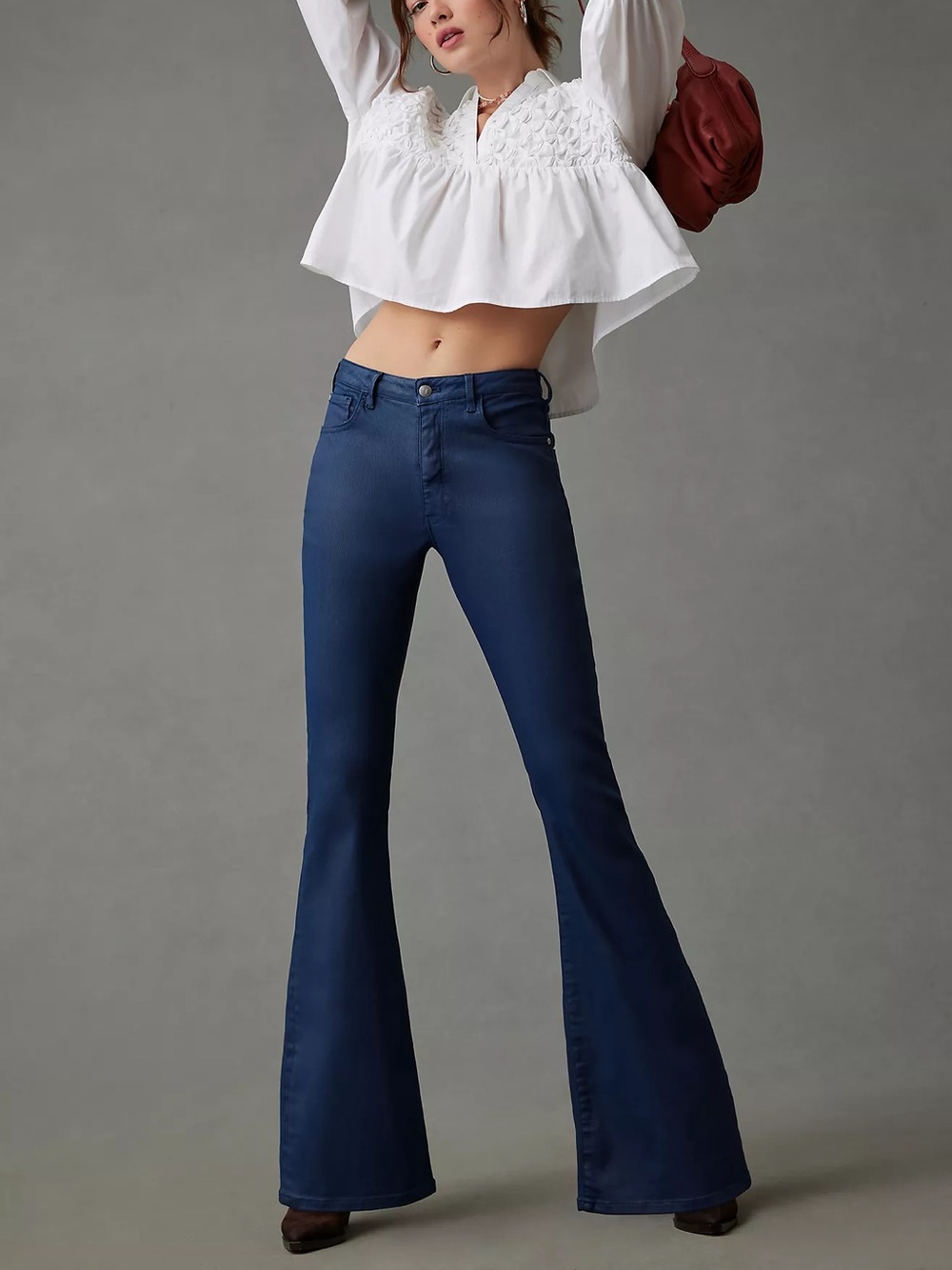 Anthropologie Pilcro The Icon Coated High-Rise Flare Jeans size 27